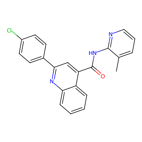 2-(4-chlorophenyl)-N-(3-methylpyridin-2-yl)quinoline-4-carboxamide structure