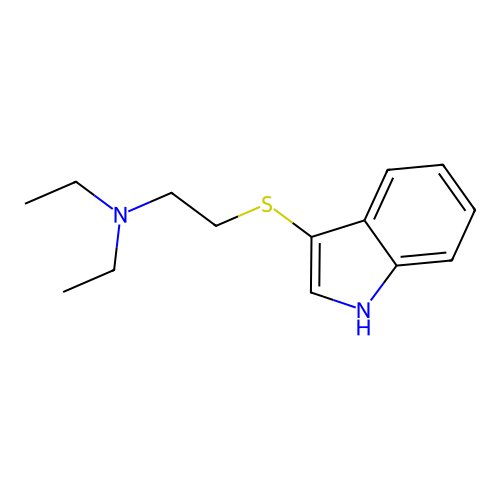N,N-diethyl-2-(1H-indol-3-ylsulfanyl)ethanamine structure