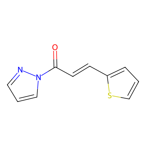 1-[3-(2-thienyl)acryloyl]-1H-pyrazole structure