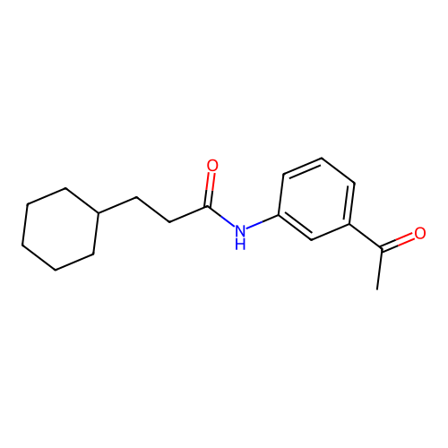 N-(3-acetylphenyl)-3-cyclohexylpropanamide structure