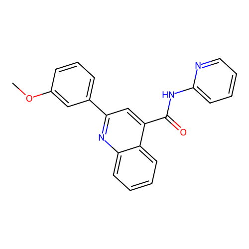 2-(3-methoxyphenyl)-N-(pyridin-2-yl)quinoline-4-carboxamide structure