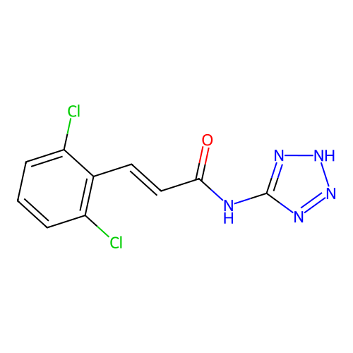 3-(2,6-dichlorophenyl)-N-(2H-tetrazol-5-yl)prop-2-enamide structure