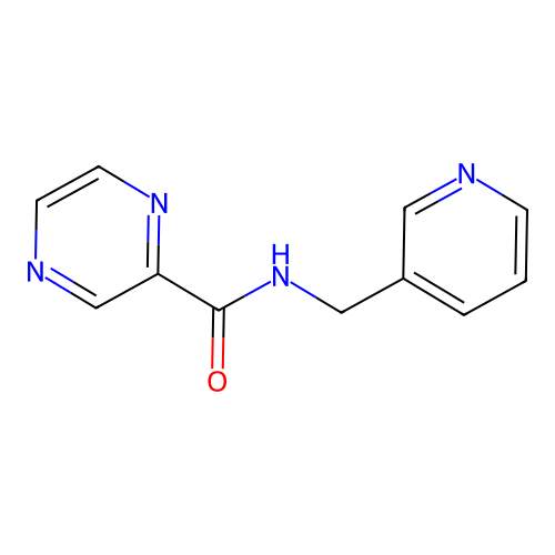 N-(pyridin-3-ylmethyl)pyrazine-2-carboxamide structure