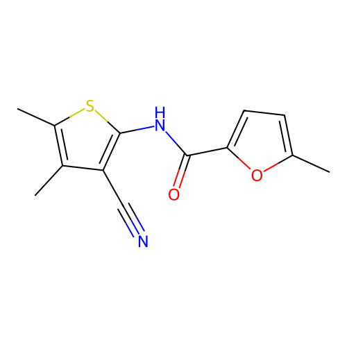 N-(3-cyano-4,5-dimethylthiophen-2-yl)-5-methylfuran-2-carboxamide structure