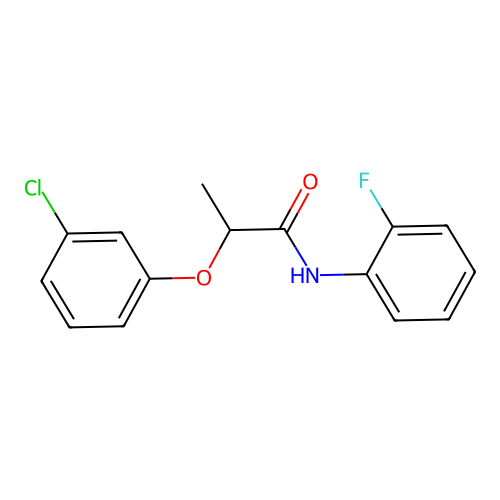 2-(3-chlorophenoxy)-N-(2-fluorophenyl)propanamide structure