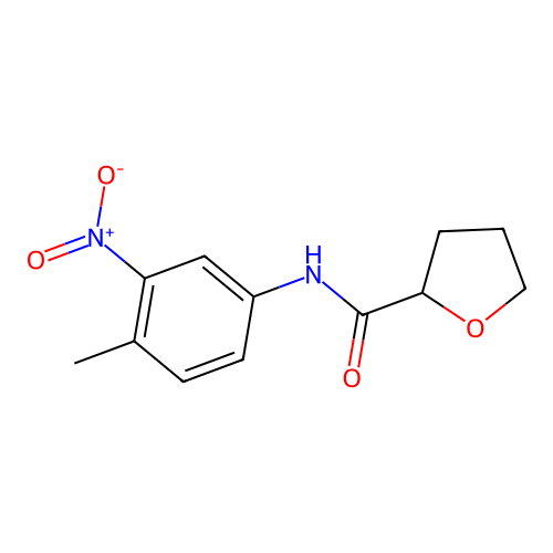 N-(4-methyl-3-nitrophenyl)oxolane-2-carboxamide structure