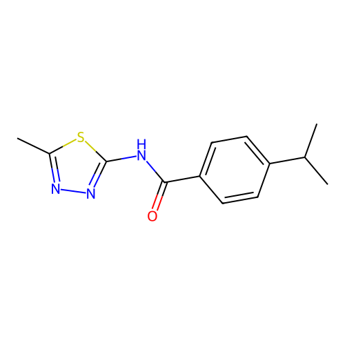 4-isopropyl-N-(5-methyl-1,3,4-thiadiazol-2-yl)benzamide structure
