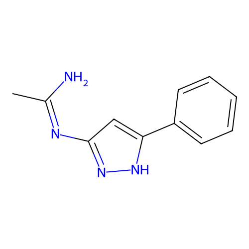 N'-(5-phenyl-1H-pyrazol-3-yl)ethanimidamide structure
