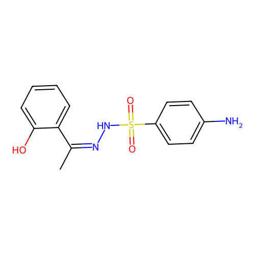 4-amino-N-[1-(2-hydroxyphenyl)ethylideneamino]benzenesulfonamide structure