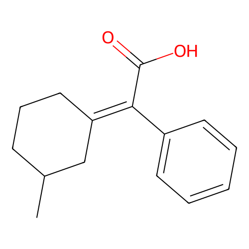 Benzeneacetic acid, a-(3-methylcyclohexylidene)- structure
