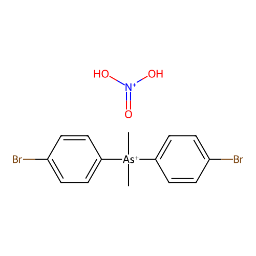 Bis(4-bromophenyl)-dimethylarsanium;dihydroxy(oxo)azanium structure