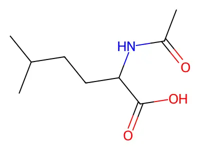 2-Acetamido-5-methylhexanoic acid structure