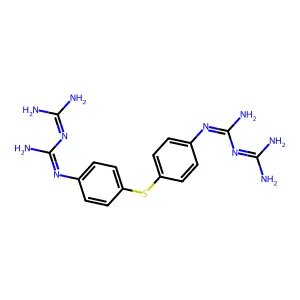 N-(4-((4-((((Amino(imino)methyl)amino)(imino)methyl)amino)phenyl)thio)phenyl)dicarbonimidoic diamide/imido structure