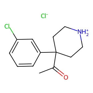 Ethanone, 1-(4-(3-chlorophenyl)-4-piperidinyl)-, hydrochloride structure