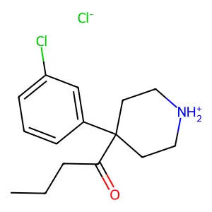 1-Butanone, 1-(4-(3-chlorophenyl)-4-piperidinyl)-, hydrochloride structure