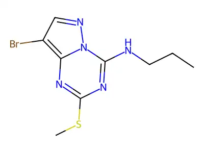 Pyrazolo(1,5-a)-s-triazine, 8-bromo-2-methylthio-4-propylamino- structure
