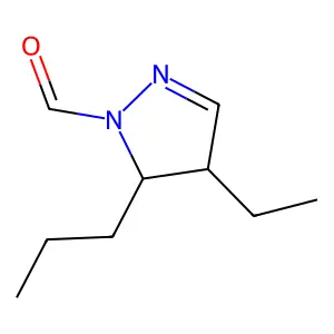 1H-Pyrazole-1-carboxaldehyde, 4-ethyl-4,5-dihydro-5-propyl- structure