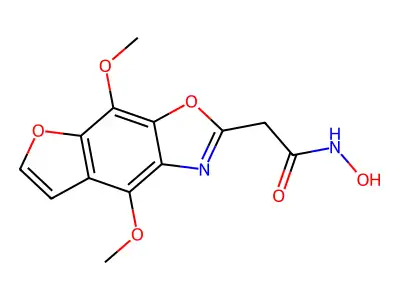 Furo(3,2-f)benzoxazole-2-acetamide, 4,8-dimethoxy-N-hydroxy- structure