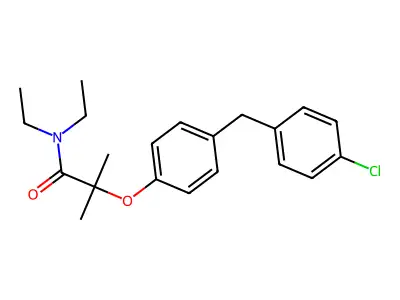 Propanamide, 2-(4-((4-chlorophenyl)methyl)phenoxy)-N,N-diethyl-2-methyl- structure