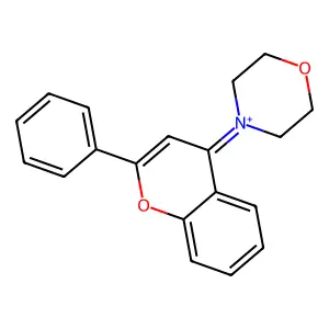 1-Benzopyranium, 4-(4-morpholinyl)-2-phenyl- structure