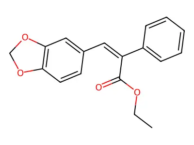 Ethyl 3-(1,3-benzodioxol-5-yl)-2-phenylprop-2-enoate structure