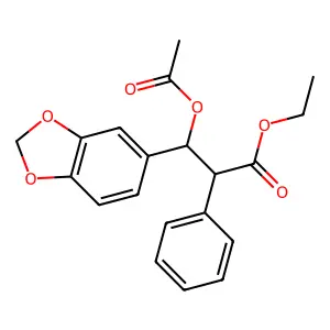 Ethyl 3-acetyloxy-3-(1,3-benzodioxol-5-yl)-2-phenylpropanoate structure
