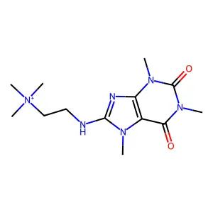 1,3,7-Trimethyl-8-((2-(trimethyl-lambda(5)-azanyl)ethyl)amino)-3,7-dihydro-1H-purine-2,6-dione structure