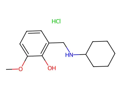 2-[(Cyclohexylamino)methyl]-6-methoxyphenol hydrochloride structure