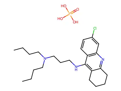 N',N'-dibutyl-N-(6-chloro-1,2,3,4-tetrahydroacridin-9-yl)propane-1,3-diamine structure