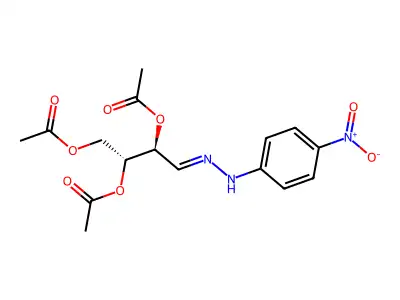[(2R,3S)-2,3-diacetyloxy-4-[(4-nitrophenyl)hydrazinylidene]butyl] acetate structure