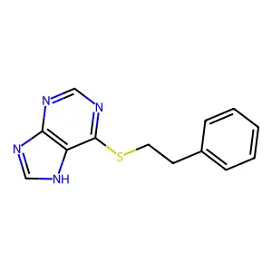 6-[(2-phenylethyl)sulfanyl]-9H-purine structure