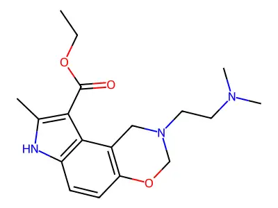 Pyrrolo(3,2-f)(1,3)benzoxazine-9-carboxylic acid, 1,2,3,7-tetrahydro-2-(2-(dimethylamino)ethyl)-8-methyl-, ethyl ester structure