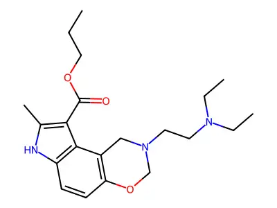 Pyrrolo(3,2-f)(1,3)benzoxazine-9-carboxylic acid, 1,2,3,7-tetrahydro-2-(2-(diethylamino)ethyl)-8-methyl-, propyl ester structure