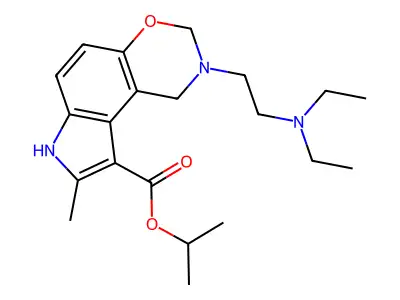 Pyrrolo(3,2-f)(1,3)benzoxazine-9-carboxylic acid, 1,2,3,7-tetrahydro-2-(2-(diethylamino)ethyl)-8-methyl-, 1-methylethyl ester structure