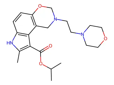 Pyrrolo(3,2-f)(1,3)benzoxazine-9-carboxylic acid, 1,2,3,7-tetrahydro-8-methyl-2-(2-(4-morpholinyl)ethyl)-, 1-methylethyl ester structure