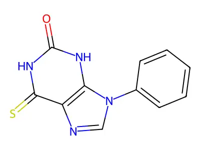 9-phenyl-6-sulfanylidene-3H-purin-2-one structure