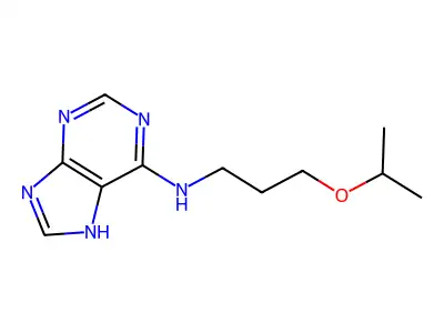 N-(3-propan-2-yloxypropyl)-7H-purin-6-amine structure