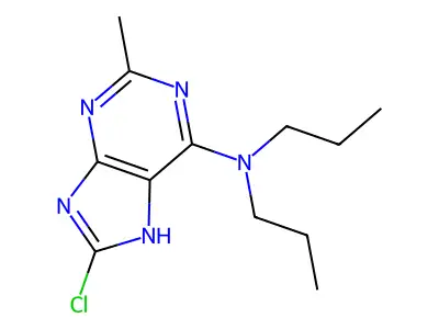 8-chloro-2-methyl-N,N-dipropyl-7H-purin-6-amine structure
