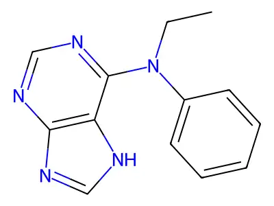 N-ethyl-N-phenyl-5H-purin-6-amine structure