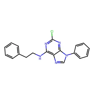 2-chloro-9-phenyl-N-(2-phenylethyl)-9H-purin-6-amine structure