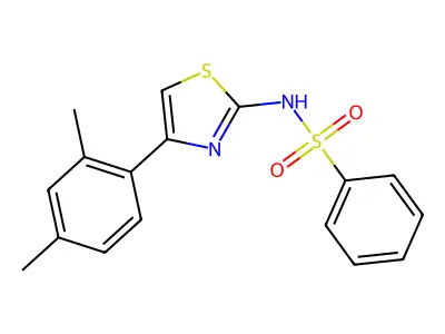 N-[4-(2,4-dimethylphenyl)-1,3-thiazol-2-yl]benzenesulfonamide structure