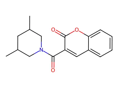 3-[(3,5-dimethylpiperidin-1-yl)carbonyl]-2H-chromen-2-one structure