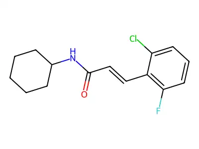 (E)-3-(2-chloro-6-fluorophenyl)-N-cyclohexylprop-2-enamide structure