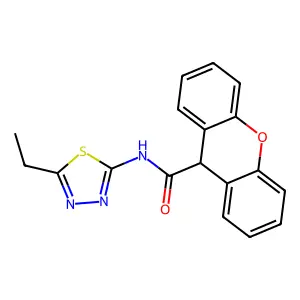 N-(5-ethyl-1,3,4-thiadiazol-2-yl)-9H-xanthene-9-carboxamide structure