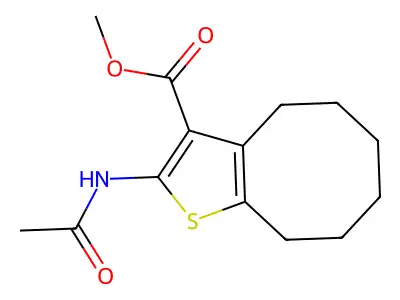 Methyl 2-(acetylamino)-4,5,6,7,8,9-hexahydrocycloocta[b]thiophene-3-carboxylate structure