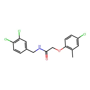 2-(4-chloro-2-methylphenoxy)-N-(3,4-dichlorobenzyl)acetamide structure