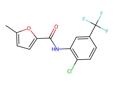 N-[2-chloro-5-(trifluoromethyl)phenyl]-5-methylfuran-2-carboxamide structure