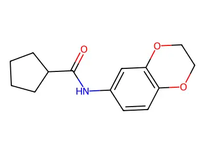 N-(2,3-dihydro-1,4-benzodioxin-6-yl)cyclopentanecarboxamide structure