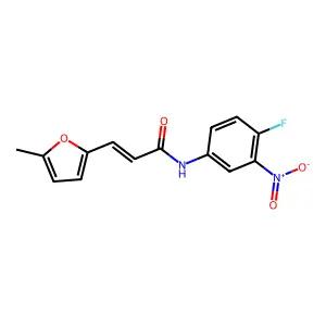 (E)-N-(4-fluoro-3-nitrophenyl)-3-(5-methylfuran-2-yl)prop-2-enamide structure