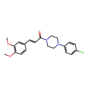 (E)-1-[4-(4-chlorophenyl)piperazin-1-yl]-3-(3,4-dimethoxyphenyl)prop-2-en-1-one structure